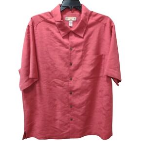 Caribbean Joe Button Up Shirt Tropical‎ Print Short Sleeve Mens XL
